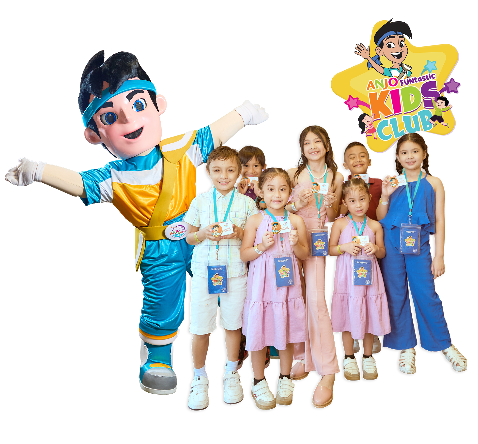 ANJO FUNtastic KIDS CLUB Mascot and Children